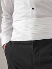 White Textured Cummerbund - Image 2 of 4