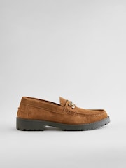Tan Brown Chunky Suede Snaffle Loafers - Image 2 of 7