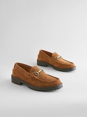 Tan Brown Chunky Suede Snaffle Loafers - Image 3 of 7