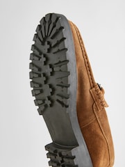 Tan Brown Chunky Suede Snaffle Loafers - Image 5 of 7