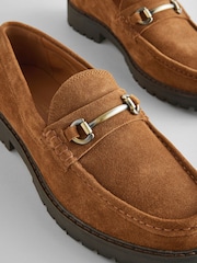 Tan Brown Chunky Suede Snaffle Loafers - Image 6 of 7