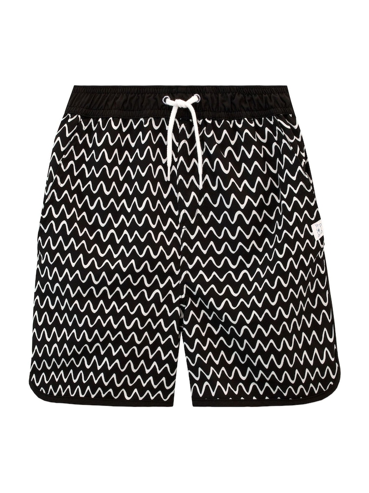 Harry Bear Black Zig Zag Swim Shorts - Image 1 of 3