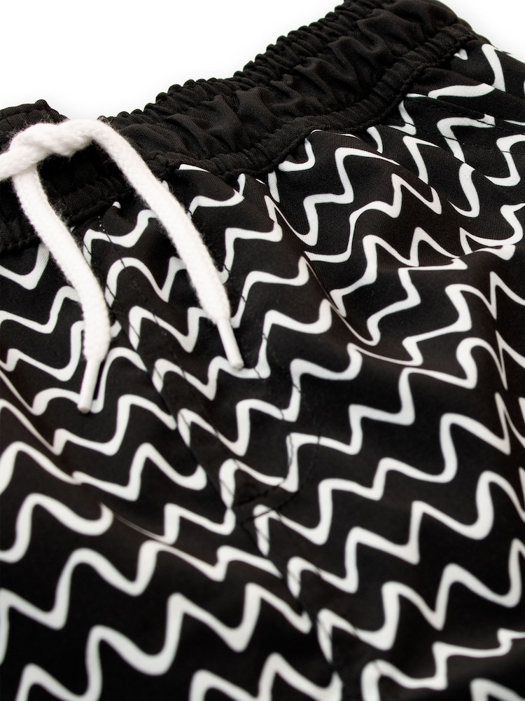 Harry Bear Black Zig Zag Swim Shorts - Image 2 of 3