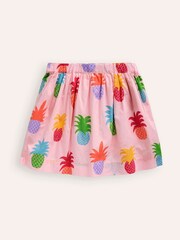 Boden Pink Pineapple Pull-On Twirly 100% Cotton Skirt - Image 2 of 3