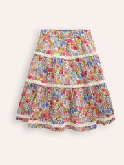 Boden Floral Printed Tiered 100% Cotton Midi Skirt - Bild 1 von 3