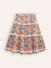 Boden Floral Printed Tiered 100% Cotton Midi Skirt - Bild 2 von 3
