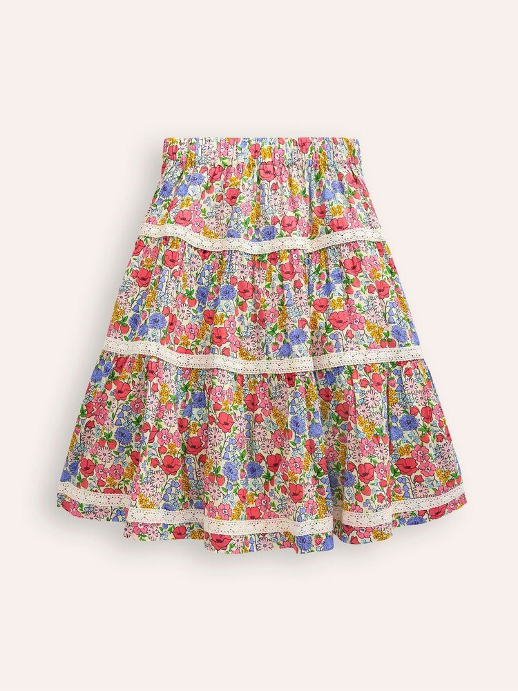 Boden Floral Printed Tiered 100% Cotton Midi Skirt - Bild 2 von 3