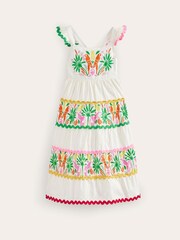 Boden – gestuftes Regenbogen-Palmen-Twirly-Ric-Rac-Kleid aus 100% Baumwolle - Bild 2 von 4