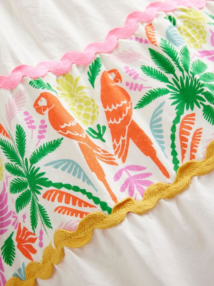 Boden – gestuftes Regenbogen-Palmen-Twirly-Ric-Rac-Kleid aus 100% Baumwolle - Bild 4 von 4