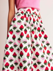 Boden Cream Layla Strawberry Cotton Sateen Skirt - Image 5 of 6