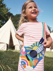 Boden Pink Guitar Big Appliqué 100% Cotton Jersey Dress - Image 1 of 4