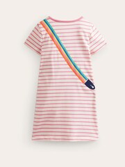 Boden Pink Guitar Big Appliqué 100% Cotton Jersey Dress - Image 3 of 4