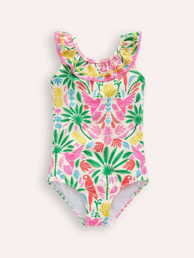 Boden Rainbow Palm Frill Neck Swimsuit - Bild 1 von 3