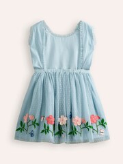 Boden Blue Tulle Cross Back Flower Dress - Image 3 of 4