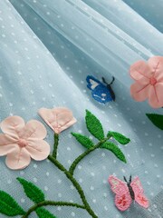 Boden Blue Tulle Cross Back Flower Dress - Image 4 of 4