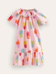 Boden Pink Pineapple 100% Cotton Pull-On Holiday Dress - Image 2 of 4