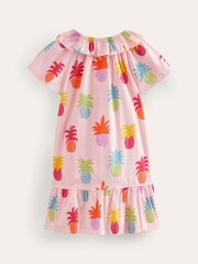 Boden Pink Pineapple 100% Cotton Pull-On Holiday Dress - Image 3 of 4