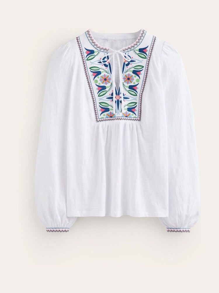 Boden Embroidered Yoke Detail 100% Cotton Top - Bild 5 von 5