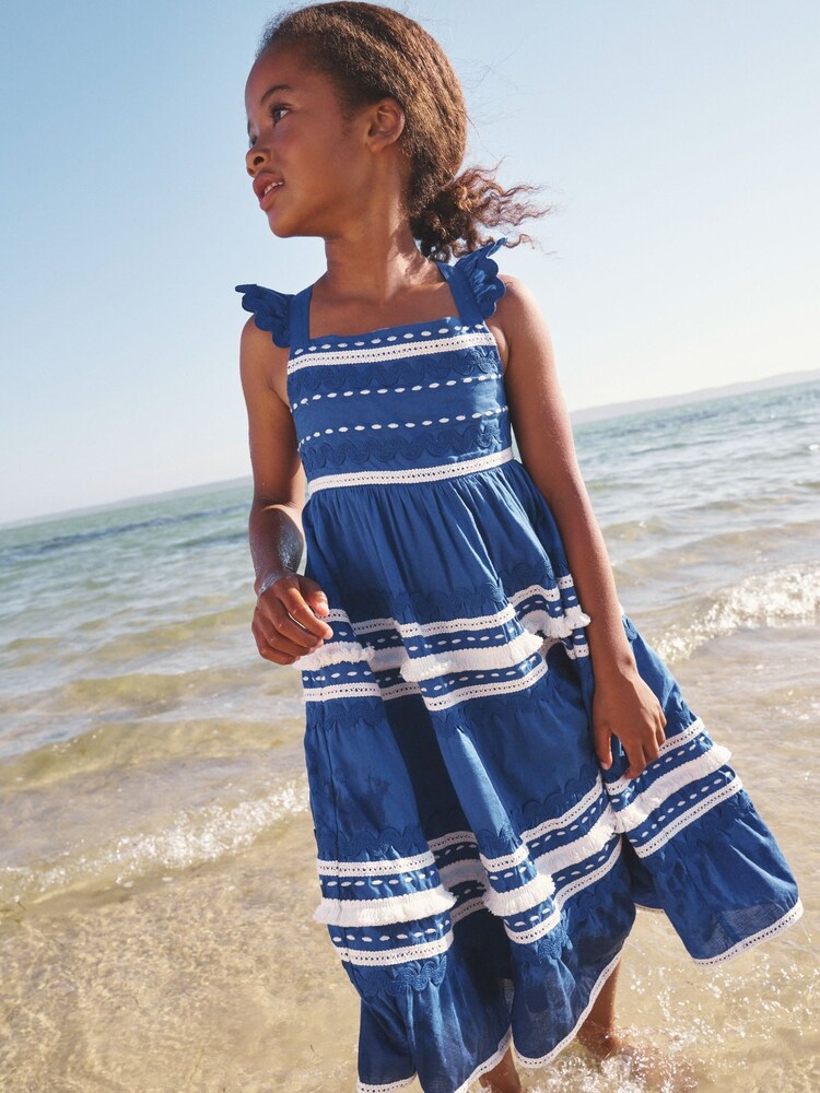 Boden – Stufenkleid aus 100% Baumwolle mit Twirly-Design und Zickzackmuster - Bild 1 von 4