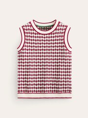 Boden Red Sparkle Strawberry Fair Isle Pattern Tank - Image 6 of 7
