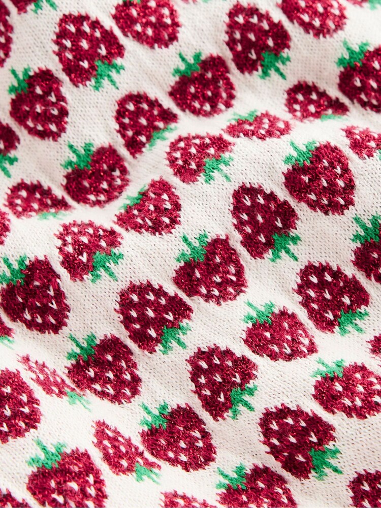 Boden Red Sparkle Strawberry Fair Isle Pattern Tank - Image 7 of 7