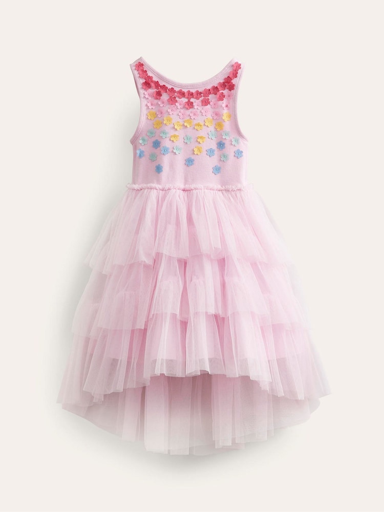 Boden Pink 100% Cotton Jersey tulle Flutter Dress - Image 2 of 3 Boden Pink 100% Cotton Jersey tulle Flutter Dress - Image 2 of 3