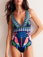 Boden Blue Porto V-Neck Swimsuit - Image 5 of 7