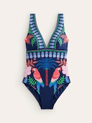 Boden Blue Porto V-Neck Swimsuit - Image 6 of 7