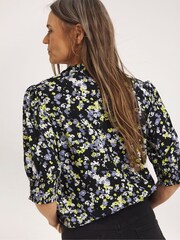 JD Williams Black Frill Trim Top - Image 2 of 4