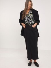 JD Williams Black Frill Trim Top - Image 3 of 4