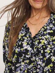 JD Williams Black Frill Trim Top - Image 4 of 4