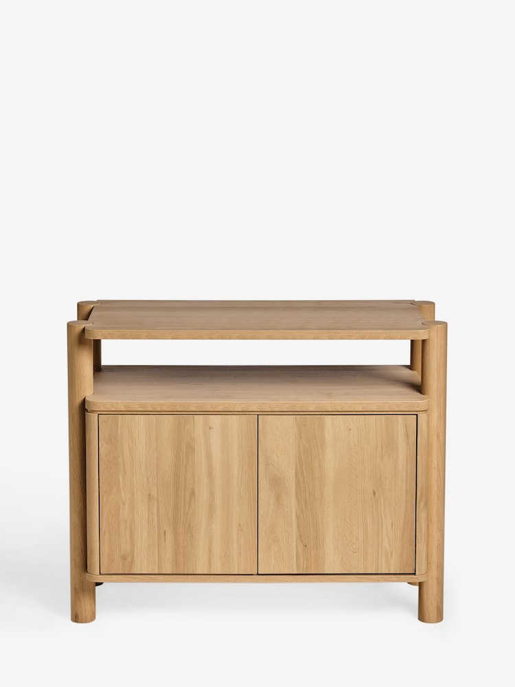 Natural Noa Oak Effect Tube Leg Small Sideboard - Image 8 of 8