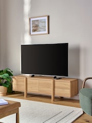 Natural Noa Oak Effect Tube Leg Up To 70 Inch TV Unit - Image 1 of 10