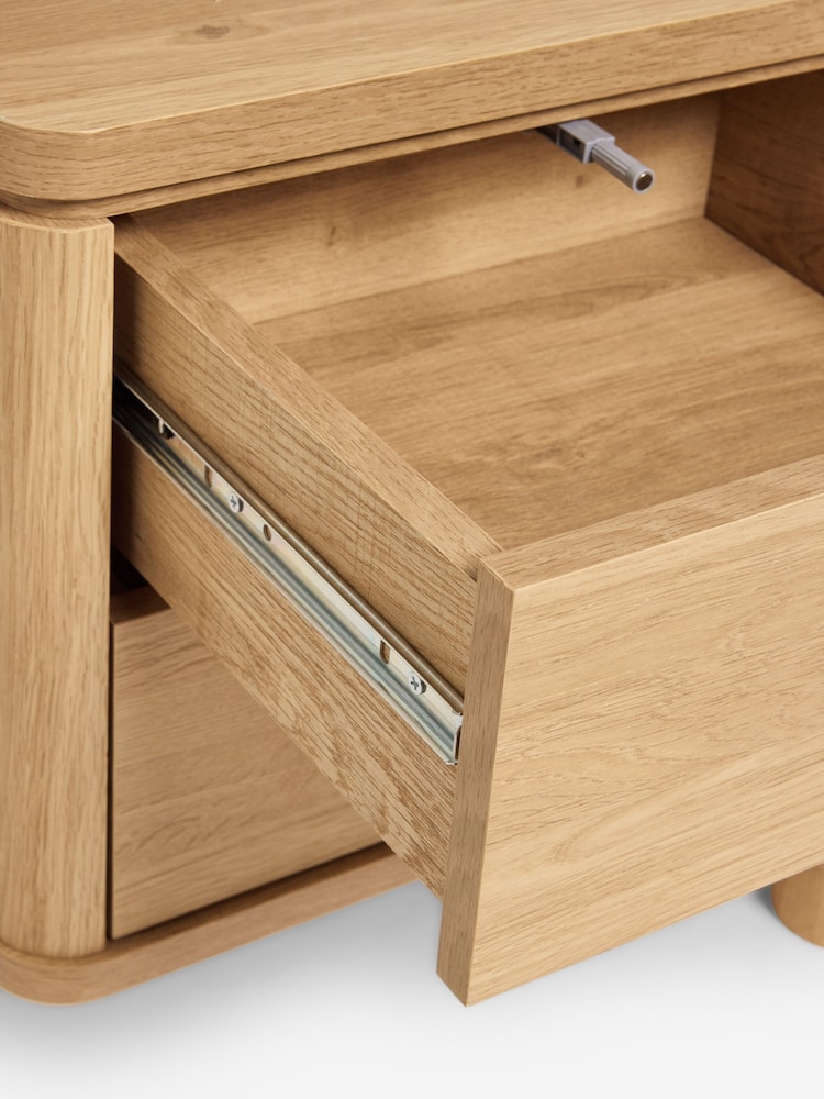 Natural Noa Oak Effect Tube Leg Up To 70 Inch TV Unit - Image 10 of 10