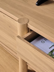 Natural Noa Oak Effect Tube Leg Up To 70 Inch TV Unit - Image 4 of 10