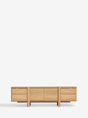 Natural Noa Oak Effect Tube Leg Up To 70 Inch TV Unit - Image 6 of 10
