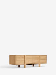 Natural Noa Oak Effect Tube Leg Up To 70 Inch TV Unit - Image 8 of 10