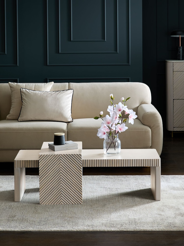 Light Grey Valencia Mango Wood Nest of 2, Rectangular Coffee Table - Image 2 of 7