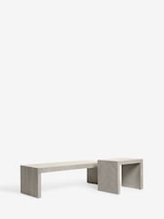 Light Grey Valencia Mango Wood Nest of 2, Rectangular Coffee Table - Image 4 of 7