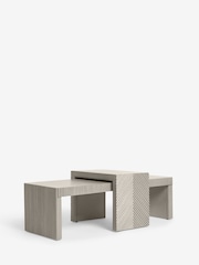 Light Grey Valencia Mango Wood Nest of 2, Rectangular Coffee Table - Image 5 of 7