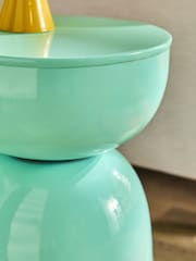Blue Loxley Metal Drum Side Table - Image 2 of 4