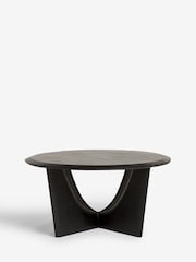 Black Arc Solid Mango Wood Coffee Table - Image 3 of 5