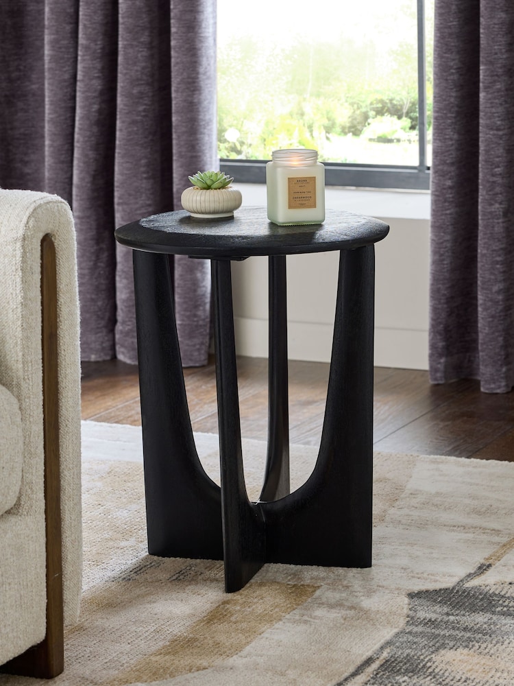 Black Arc Solid Mango Wood Side Table - Image 1 of 4