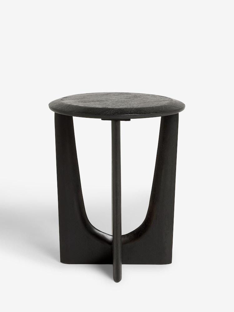 Black Arc Solid Mango Wood Side Table - Image 4 of 4