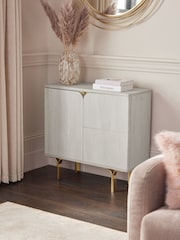 Light Evie Oak Effect Space Saving Small Slim Sideboard - Image 1 of 10