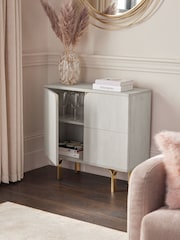 Light Evie Oak Effect Space Saving Small Slim Sideboard - Image 2 of 10