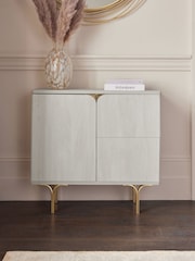 Light Evie Oak Effect Space Saving Small Slim Sideboard - Image 3 of 10