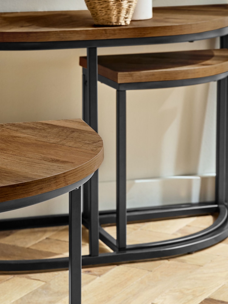 Dark Bronx Chevron Set of 3 Nest of Tables - Image 2 of 5