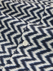 Reiss Navy Oe Florida Zig-Zag Print Cuban-Collar Shirt - Image 6 of 6