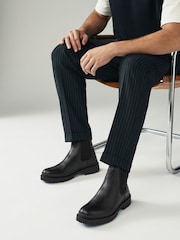 Black Cleated Chelsea Boots - Image 1 of 8